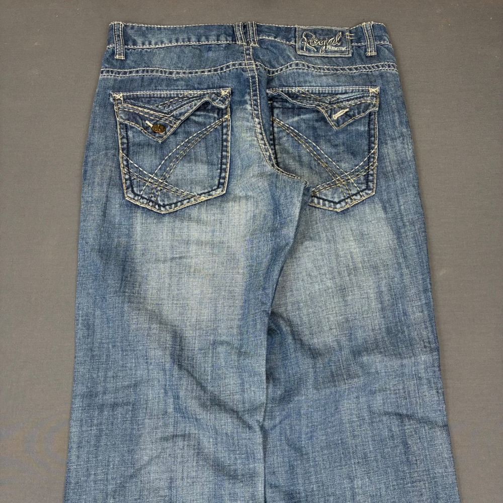 Y2K Royal Premium Denim Jeans Men's Size 33x32 Wide Leg Loose Fit Medium Wash